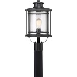 Booker Outdoor Post Light - Mystic Black / Clear Seedy