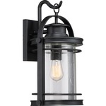 Booker Outdoor Wall Light - Mystic Black / Clear Seedy