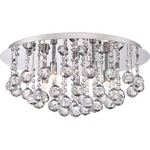 Bordeaux Round Ceiling Flush Light - Polished Chrome / Crystal