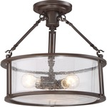 Buchanan Ceiling Semi Flush Light - Western Bronze / Clear Seedy