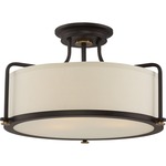 Calvary Ceiling Semi Flush Light - Western Bronze / Beige