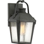 Carriage Outdoor Wall Light - Mottled Black / Clear Seedy