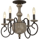 Castile Semi Ceiling Flush Light - Rustic Black