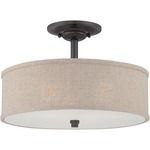 Cloverdale Ceiling Semi Flush Light - Mottled Cocoa / Tan