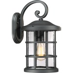 Crusade Outdoor Wall Light - Mystic Black / Clear Seedy