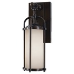 Dakota Outdoor Wall Sconce - Espresso / White Opal