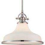 Grant Pendant - Brushed Nickel / Opal