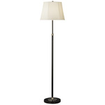 Bruno Adjustable Club Floor Lamp - Lead Bronze / Ivory