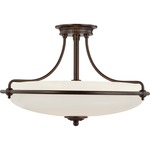 Griffin Ceiling Semi Flush Light - Palladian Bronze / White