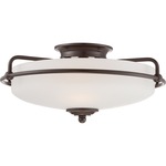 Griffin Ceiling Flush Light - Palladian Bronze / White