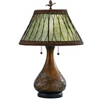 Mica 120 Table Lamp - Wicker / Soft Green Mica