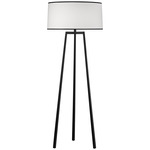 Shinto Tripod Floor Lamp - Wrought Iron / Ascot White