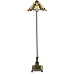 Inglenook Floor Lamp - Valiant Bronze / Tiffany Multicolor