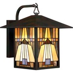 Inglenook Outdoor Wall Light - Valiant Bronze / Tiffany Multicolor