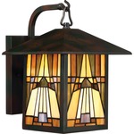 Inglenook Outdoor Wall Light - Valiant Bronze / Tiffany Multicolor