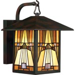 Inglenook Outdoor Wall Light - Valiant Bronze / Tiffany Multicolor