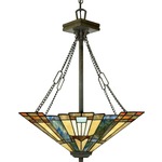 Inglenook Bowl Pendant - Valiant Bronze / Tiffany Multicolor