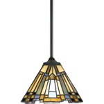 Inglenook Mini Pendant - Valiant Bronze / Tiffany Multicolor