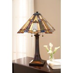 Inglenook Table Lamp - Valiant Bronze / Tiffany Multicolor