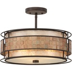 Laguna Ceiling Semi Flush Light - Renaissance Copper / Tiffany Mosaic