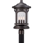 Marblehead Outdoor Post Mount Light - Palladian Bronze / Clear Seedy