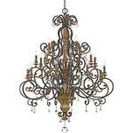 Marquette Chandelier - Heirloom Bronze / Antique Silver / Crystal