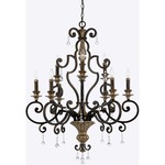 Marquette Chandelier - Heirloom Bronze / Antique Silver / Crystal