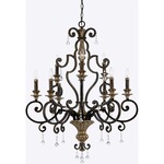 Marquette Chandelier - Heirloom Bronze / Antique Silver / Crystal