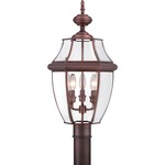 Newbury Outdoor Post Light - Aged Copper / Clear