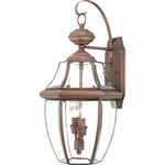 Newbury Outdoor Wall Sconce - Aged Copper / Clear