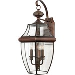 Newbury Outdoor Wall Sconce - Aged Copper / Clear