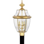 Newbury Outdoor Post Light - Polished Brass / Clear