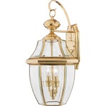 Newbury Outdoor Wall Sconce - Polished Brass / Clear