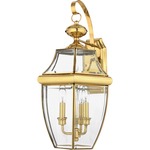 Newbury Outdoor Wall Sconce - Polished Brass / Clear