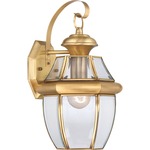 Newbury Outdoor Wall Sconce - Polished Brass / Clear