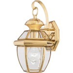 Newbury Outdoor Wall Sconce - Polished Brass / Clear