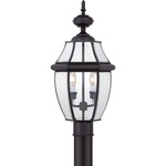 Newbury Outdoor Post Light - Mystic Black / Clear