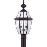 Newbury Outdoor Post Light - Mystic Black / Clear