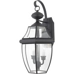 Newbury Outdoor Wall Sconce - Mystic Black / Clear