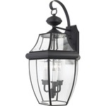 Newbury Outdoor Wall Sconce - Mystic Black / Clear