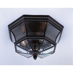 Newbury Outdoor Ceiling Flush Light - Mystic Black / Clear
