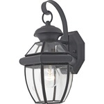 Newbury Outdoor Wall Sconce - Mystic Black / Clear