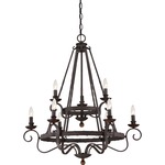 Noble Two Tier Chandelier - Rustic Black