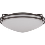 Ozark Ceiling Flush Light - Iron Gate / Opal