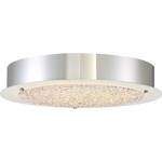 Platinum Blaze Round Ceiling Flush Light - Polished Chrome / Crystal