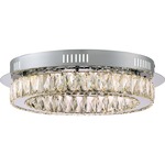 Platinum Embrace Ceiling Flush Light - Polished Chrome / Crystal