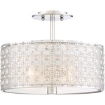 Platinum Verity Semi Flush Ceiling Light - Polished Chrome / Crystal
