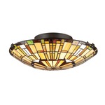 Reed Ceiling Flush Light - Vintage Bronze / Tiffany