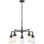 Squire Chandelier - Rustic Black / Clear
