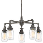 Squire Chandelier - Rustic Black / Clear